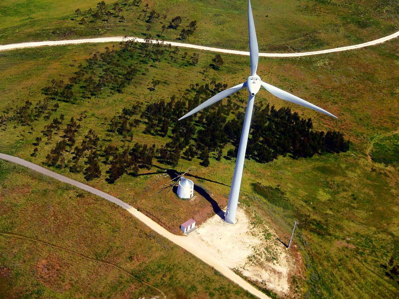 windmill mills aerial view free photo