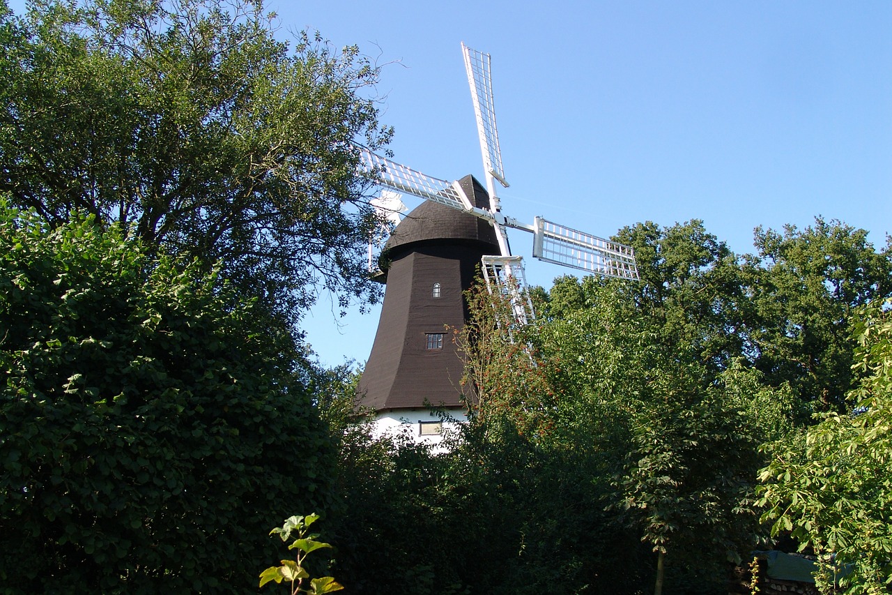 windmill nature landscapes free photo