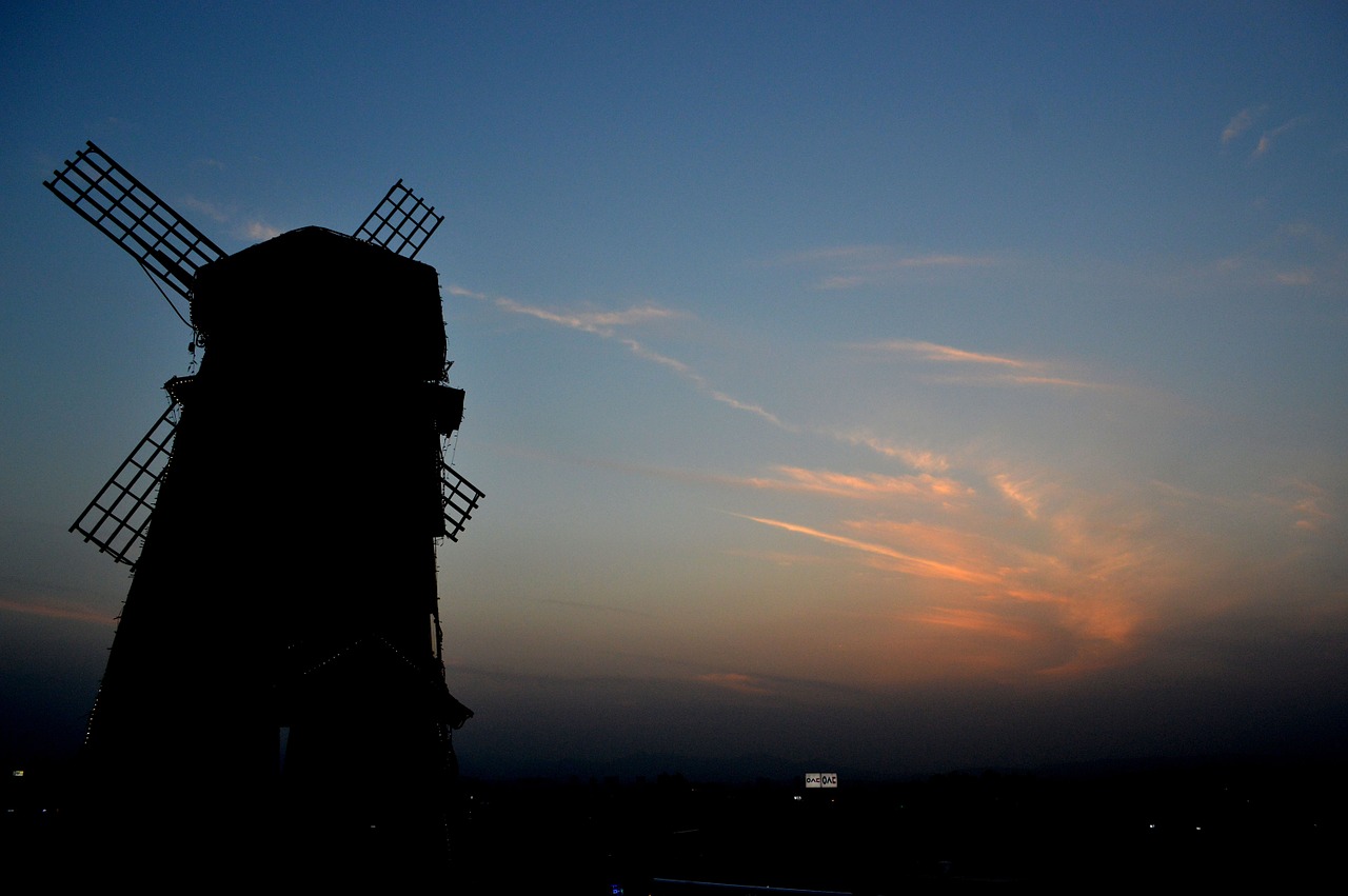 windmill landscape autumn free photo