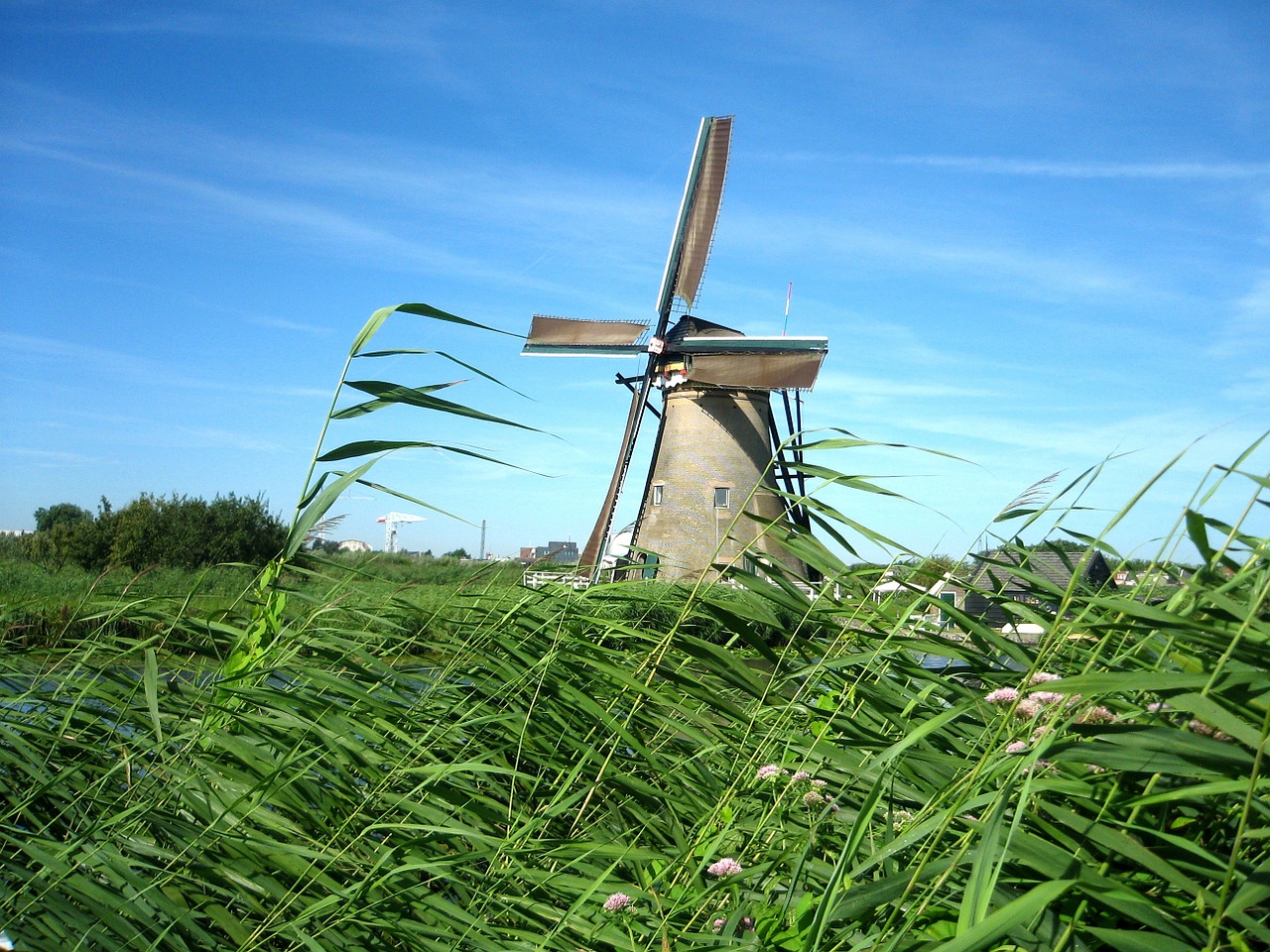 windmill netherlands channel free photo