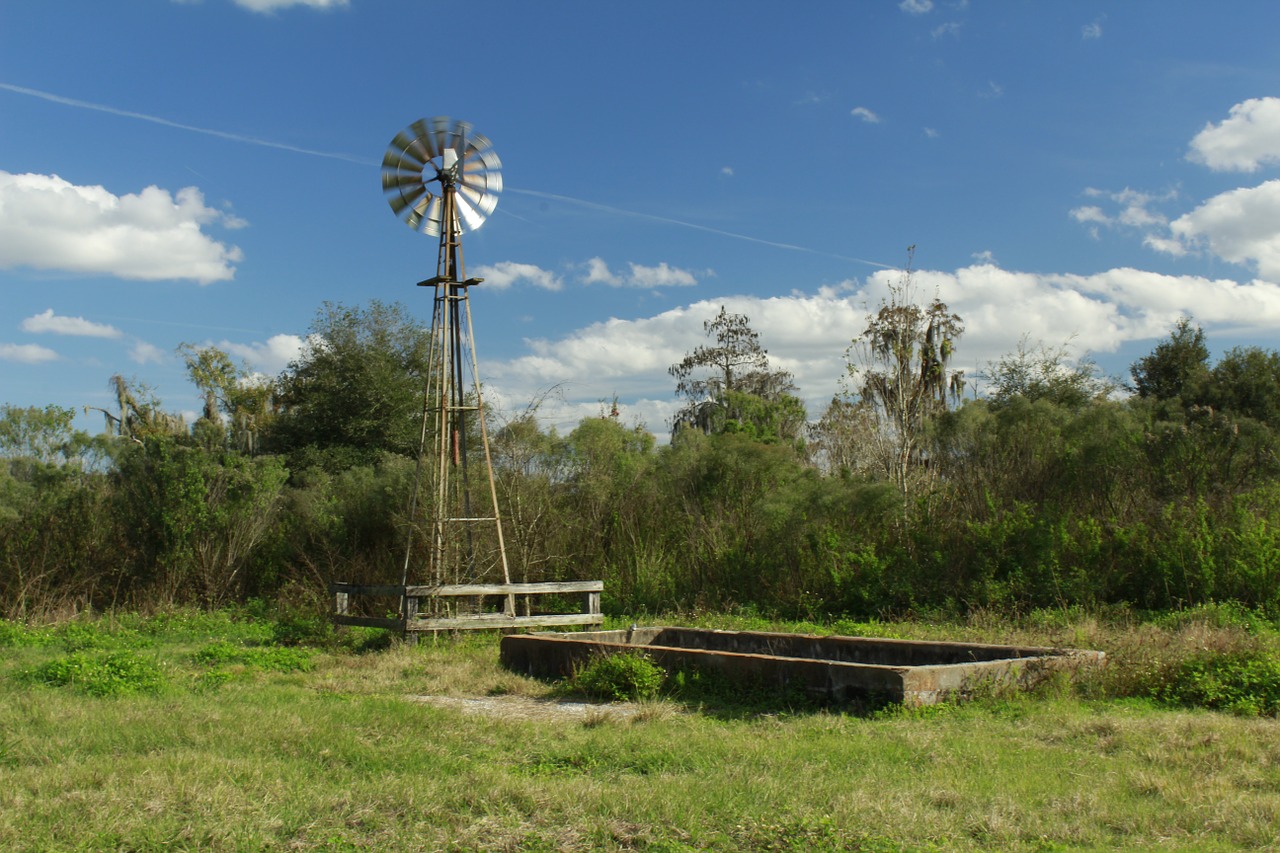 windmill circle b bar reserve blue sky free photo