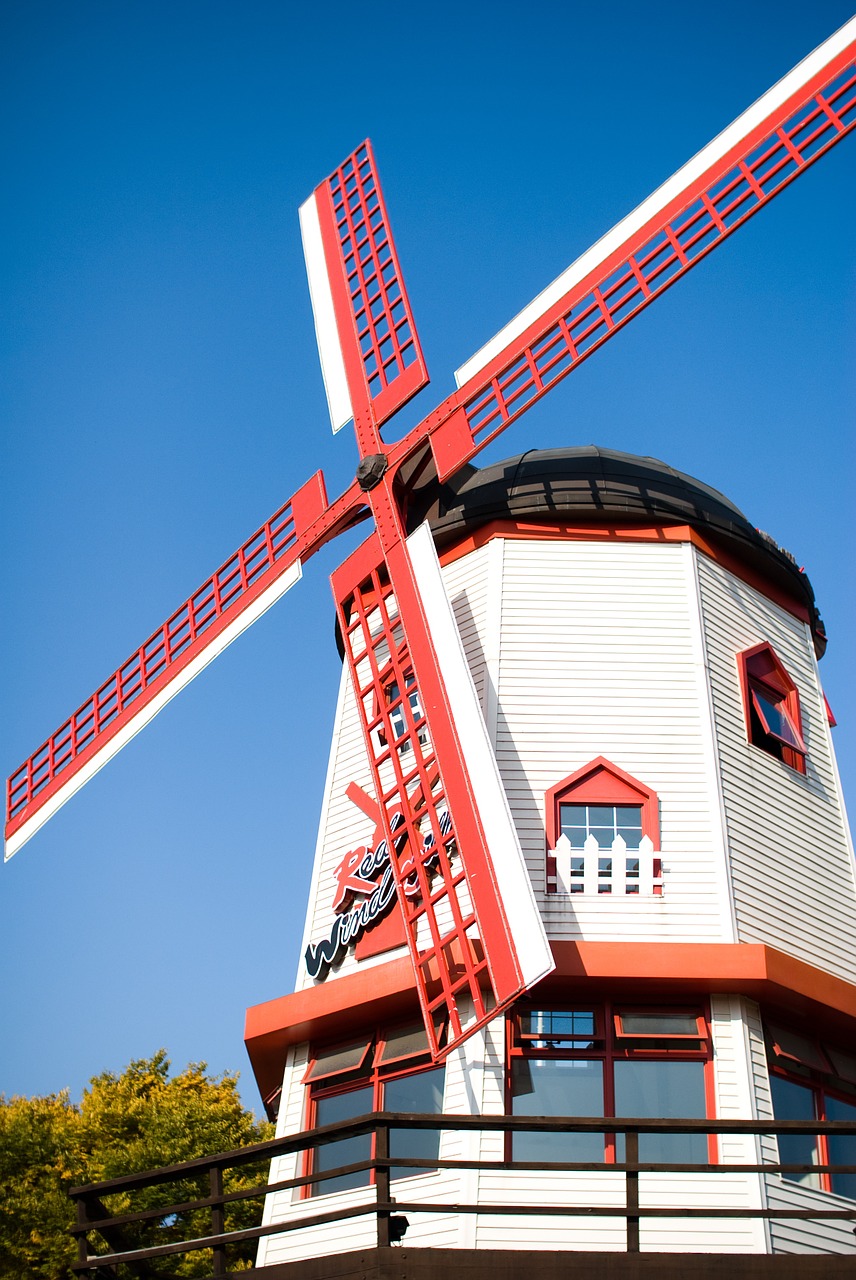 windmill red sky free photo