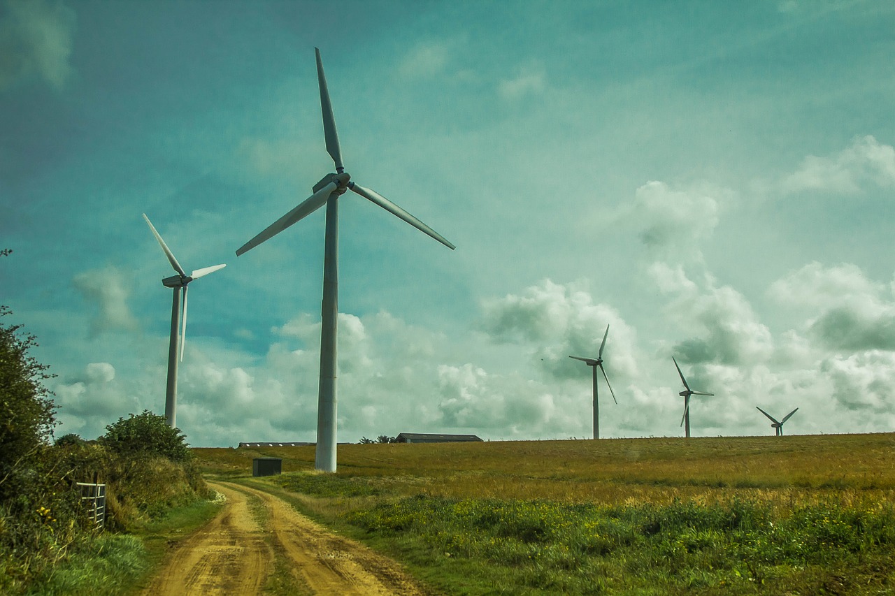 windmill wind energy field free photo