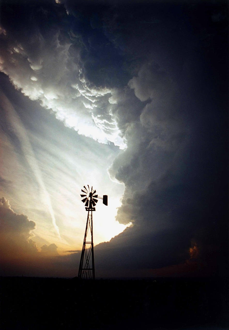 windmill clouds storm free photo