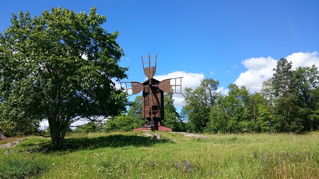 windmill tree lawn free photo