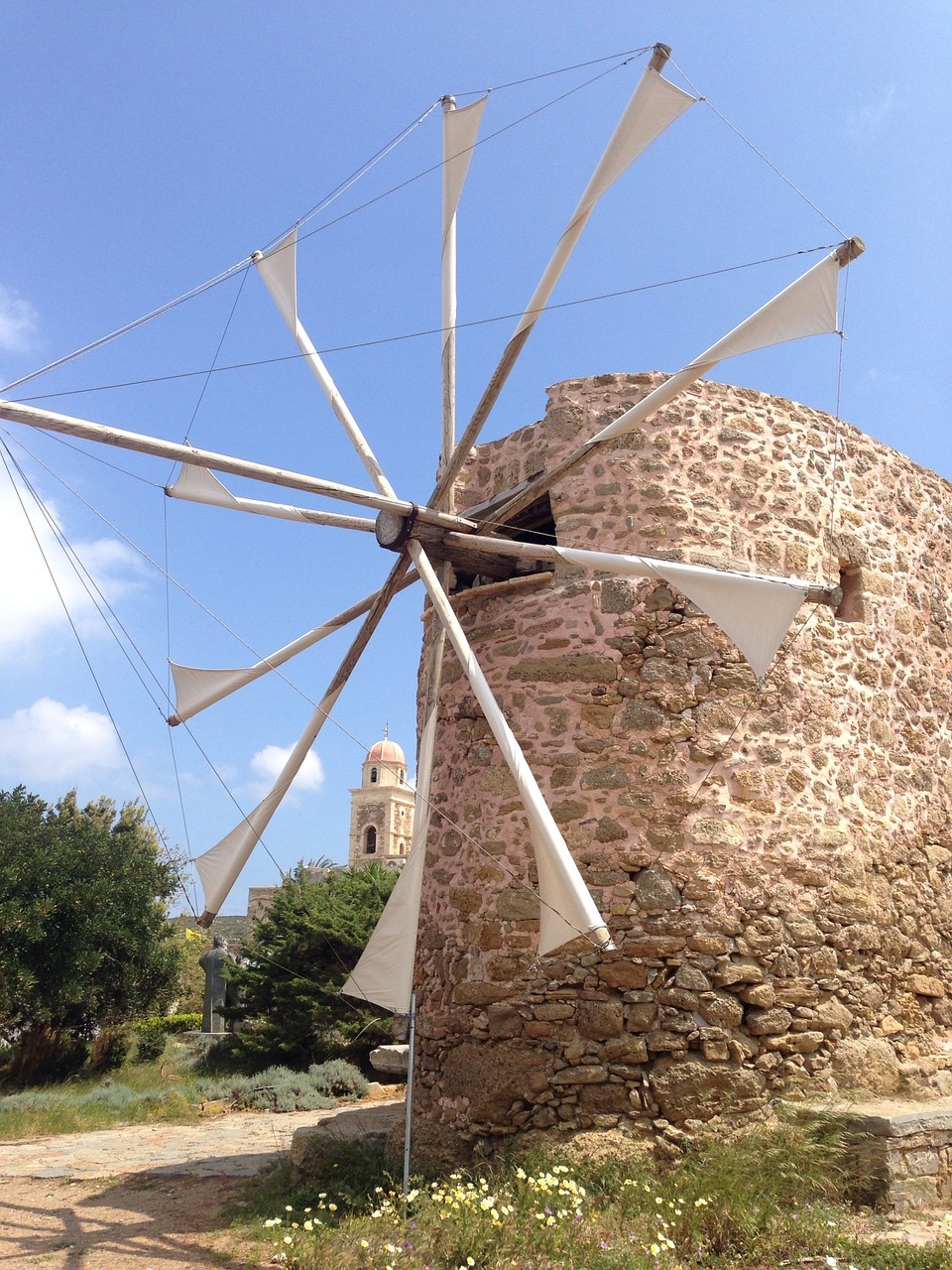windmill crete land free photo