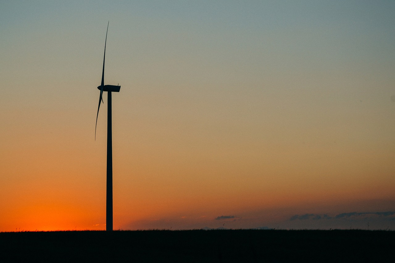 windmill sunset dusk free photo