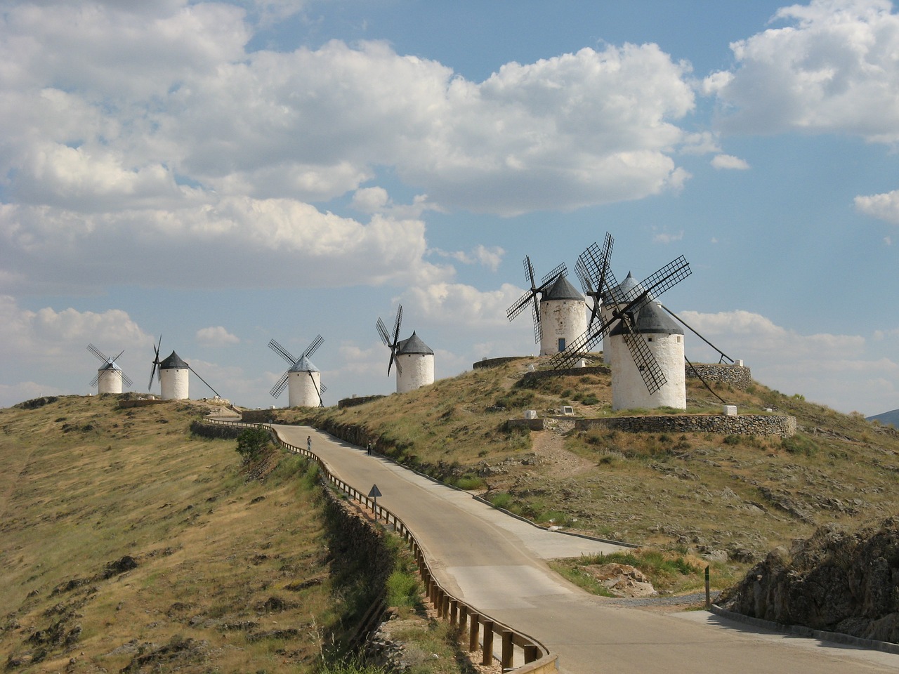 windmills don quixote windmill free photo