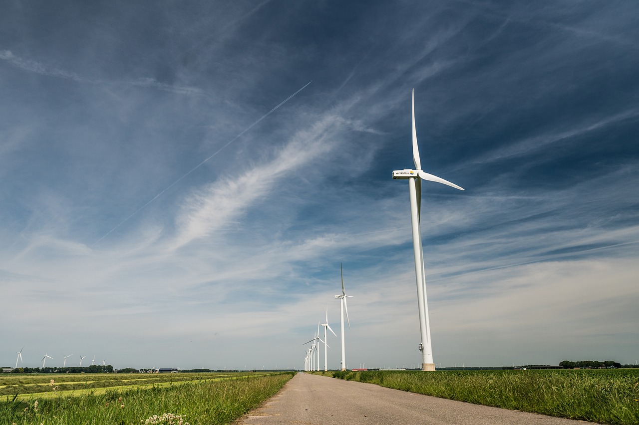 windmills  path  sky free photo