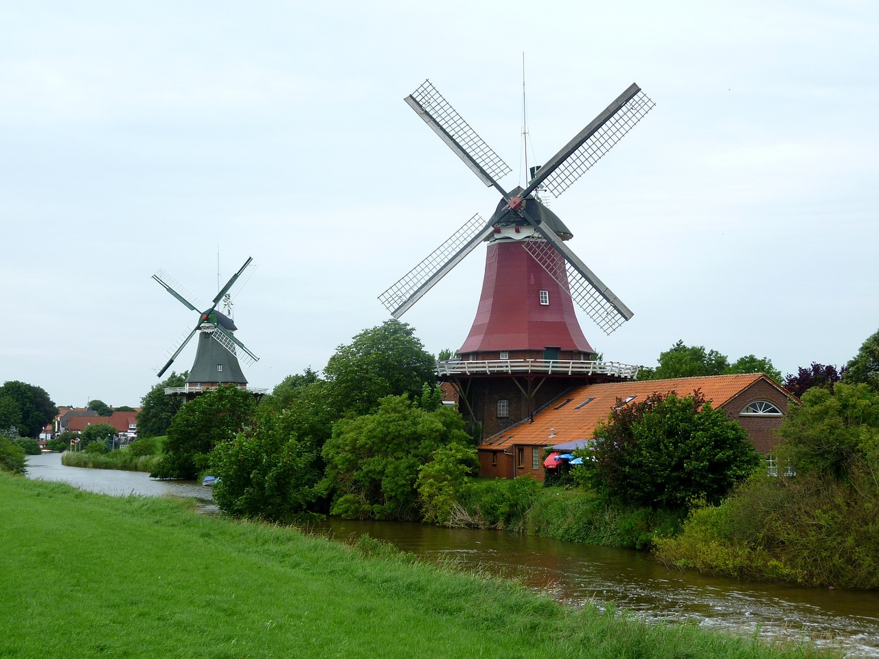 windmills friesland holiday free photo