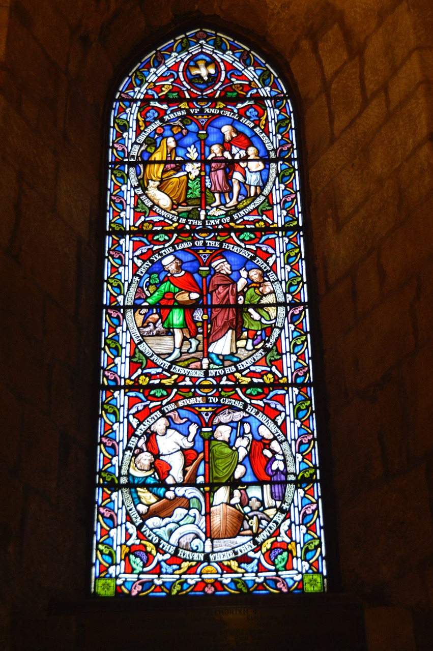 window church stained glass window free photo