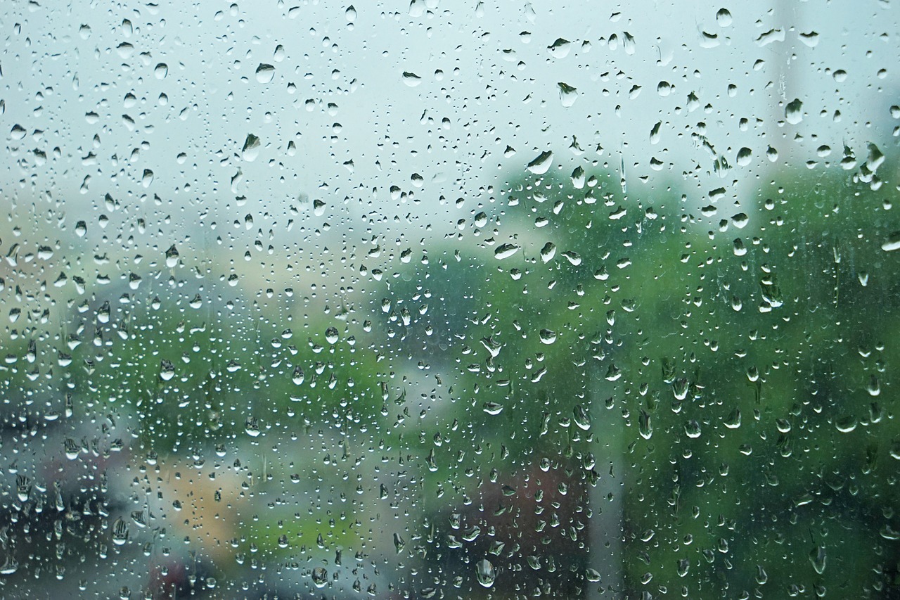 window rain water drops free photo
