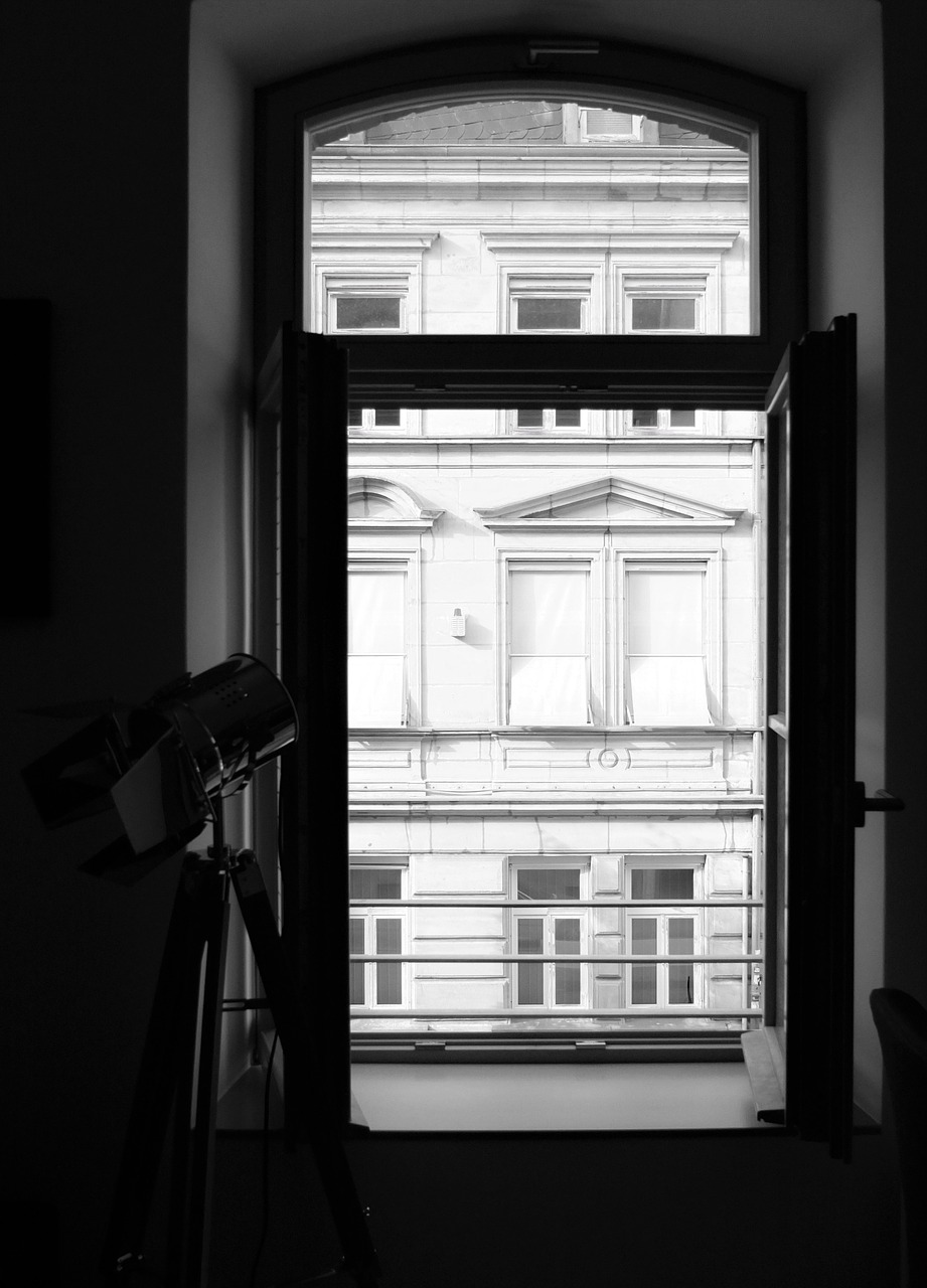 window floor lamp black and white free photo