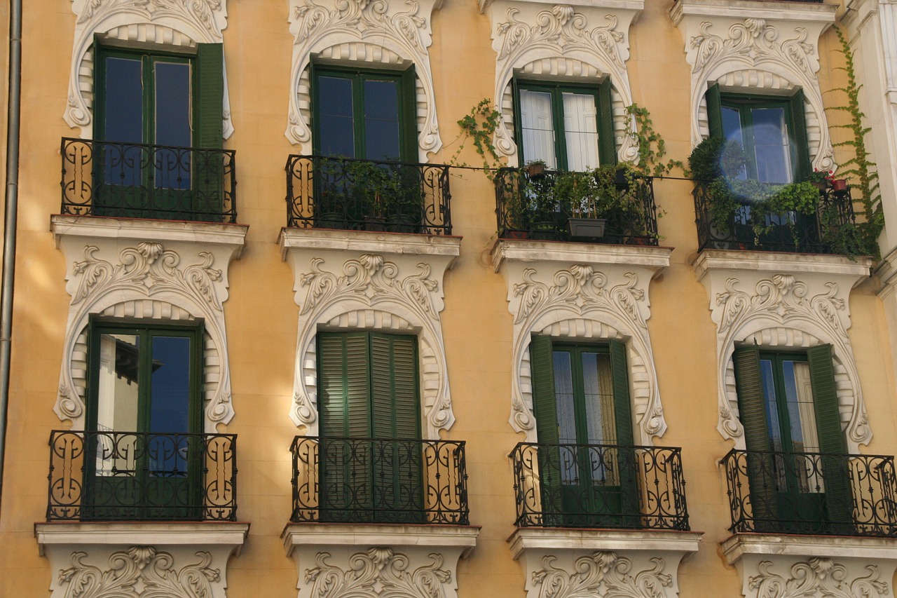 window balcony facade free photo