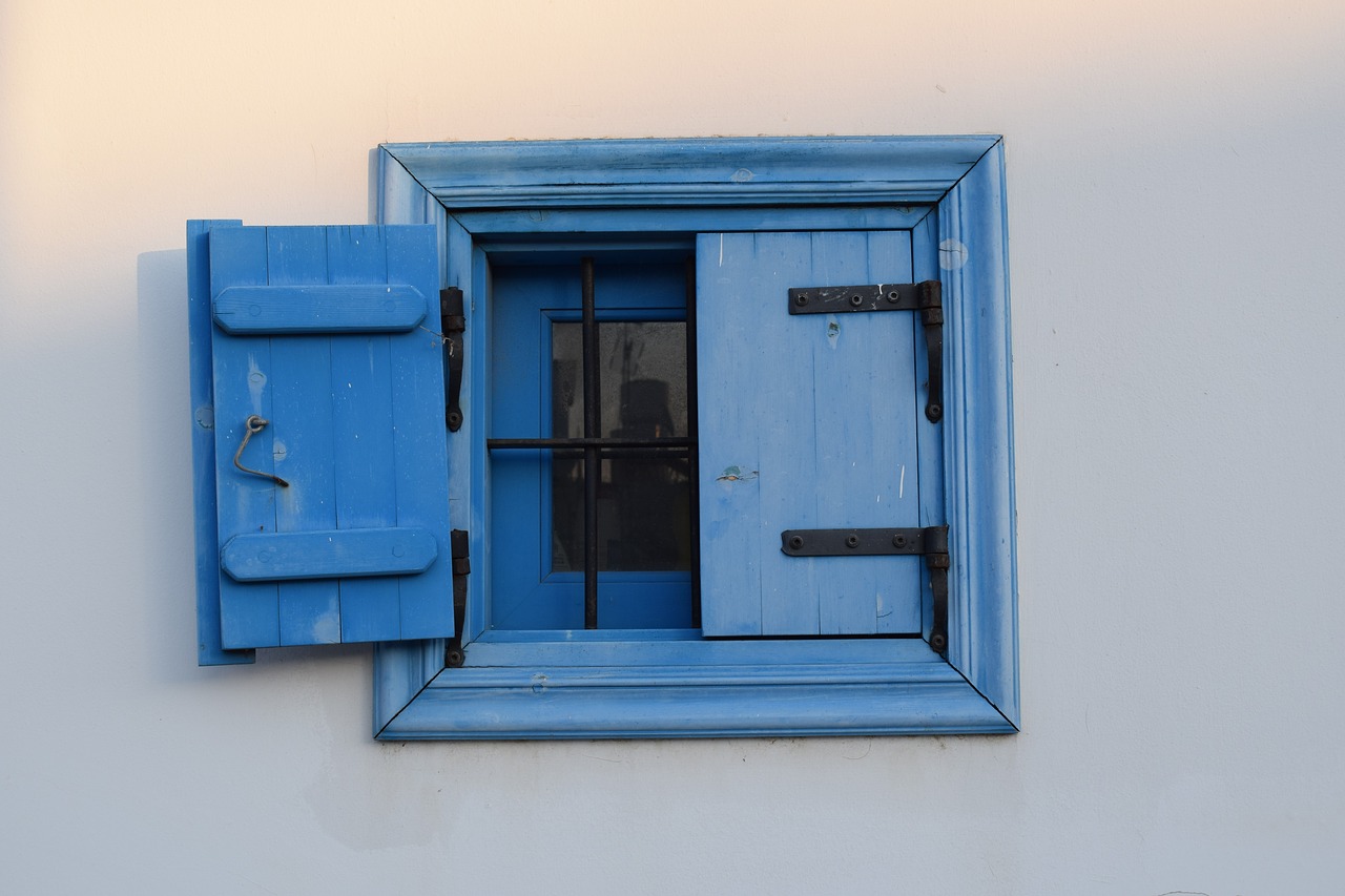 window wooden blue free photo