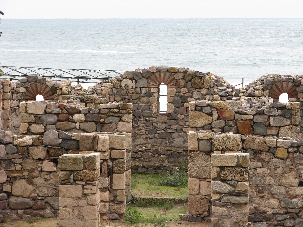 window sea stone free photo