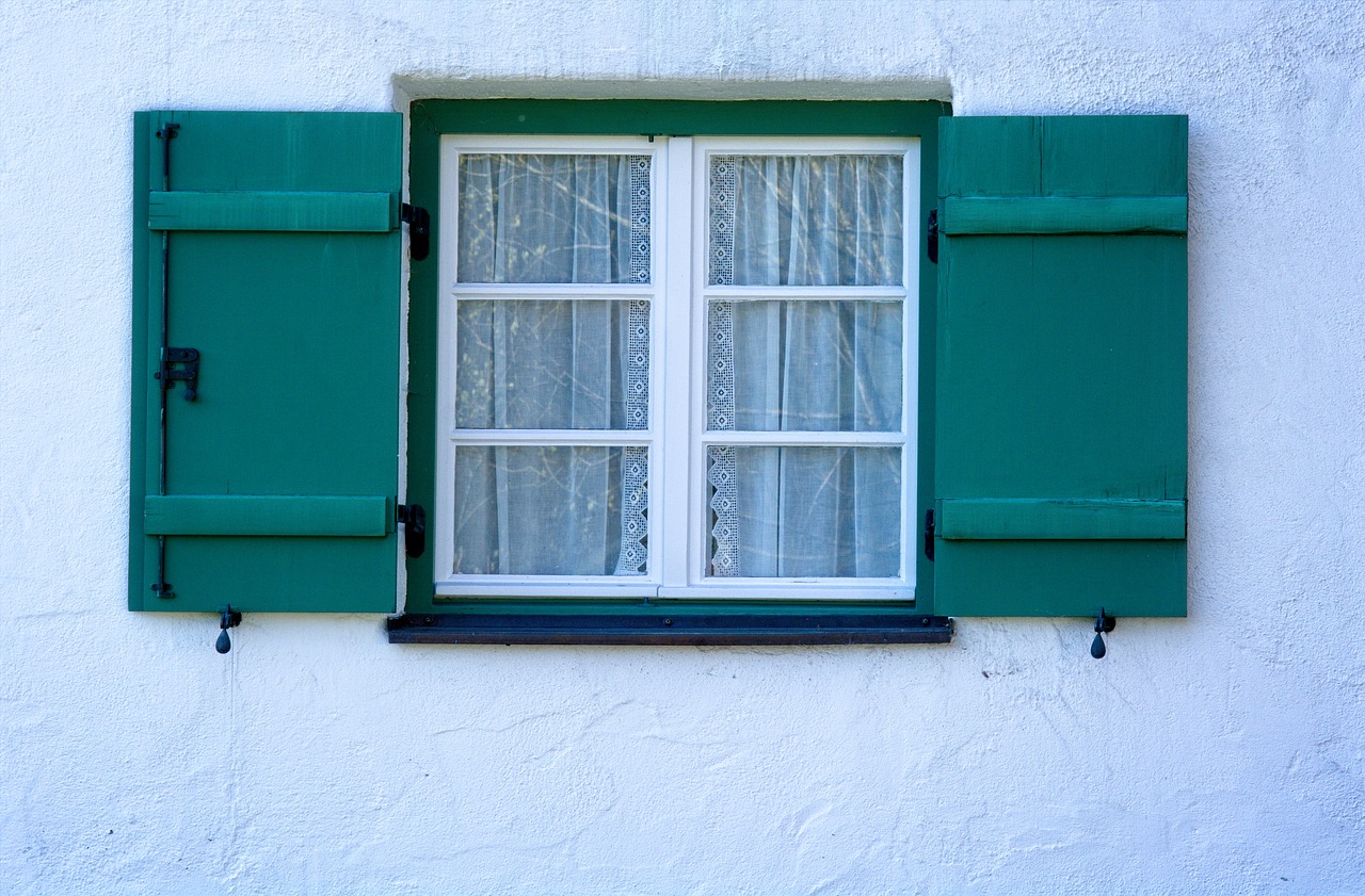 window old folding shutters free photo