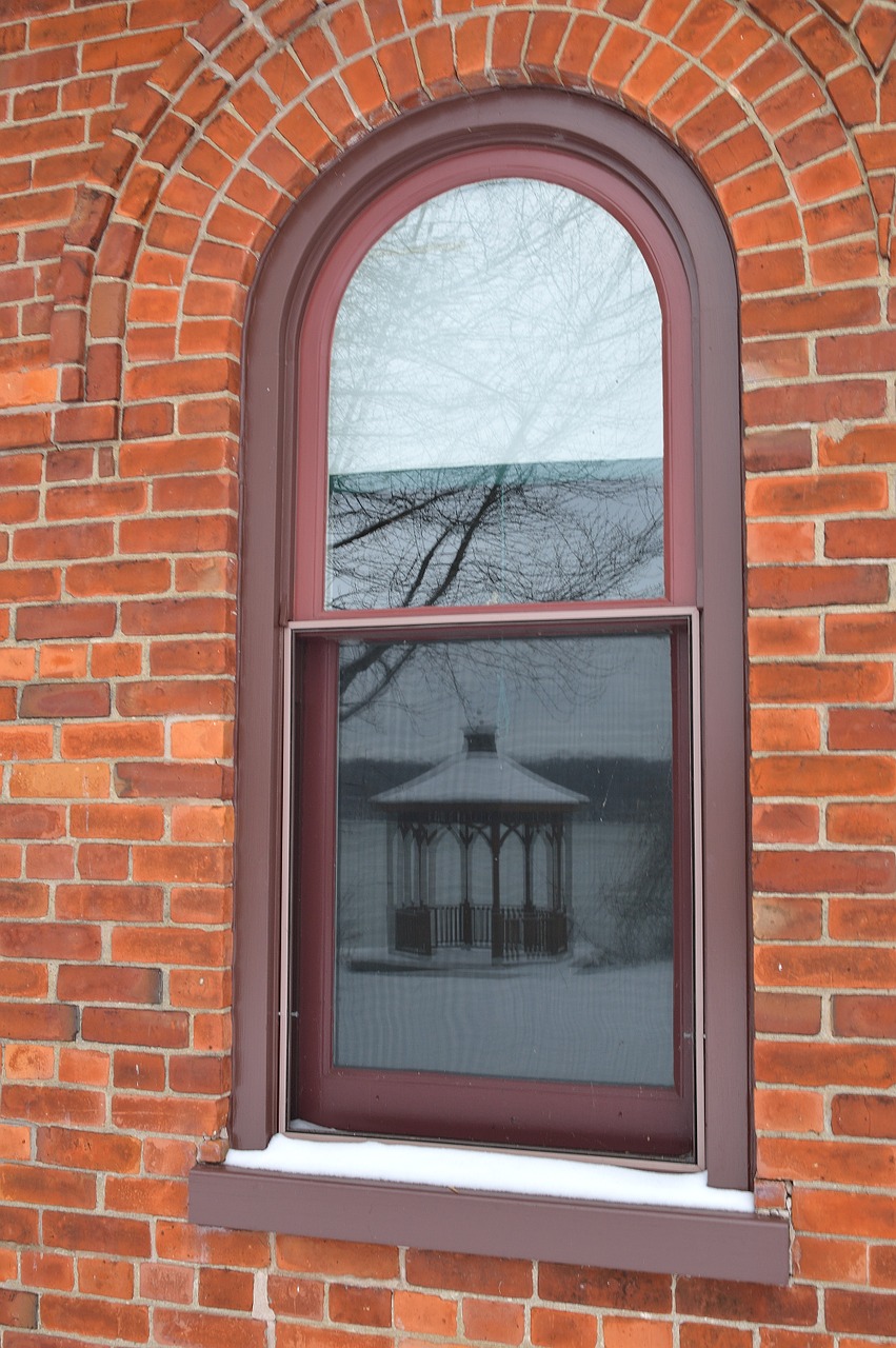 window reflection building free photo