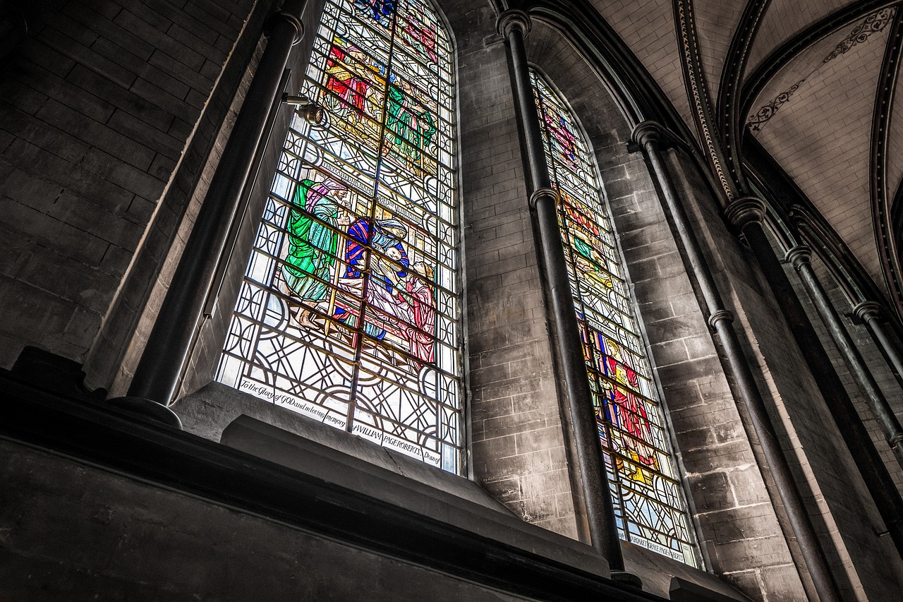 window stained glass church free photo