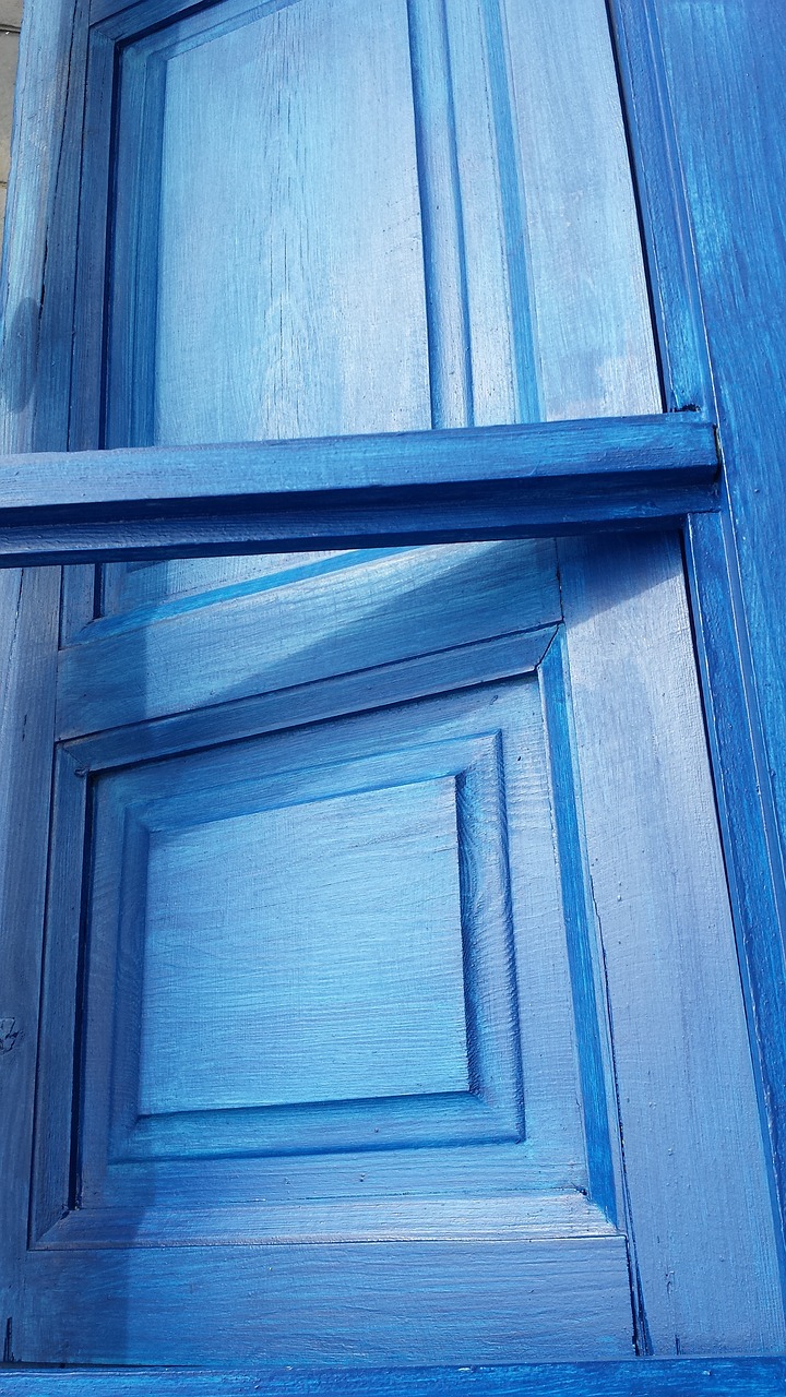 window blue wood free photo