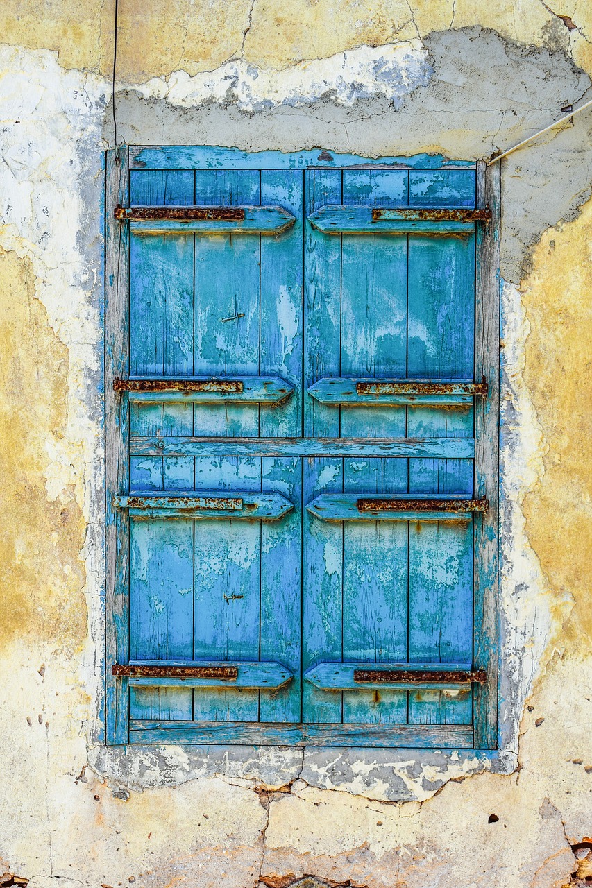 window wooden blue free photo