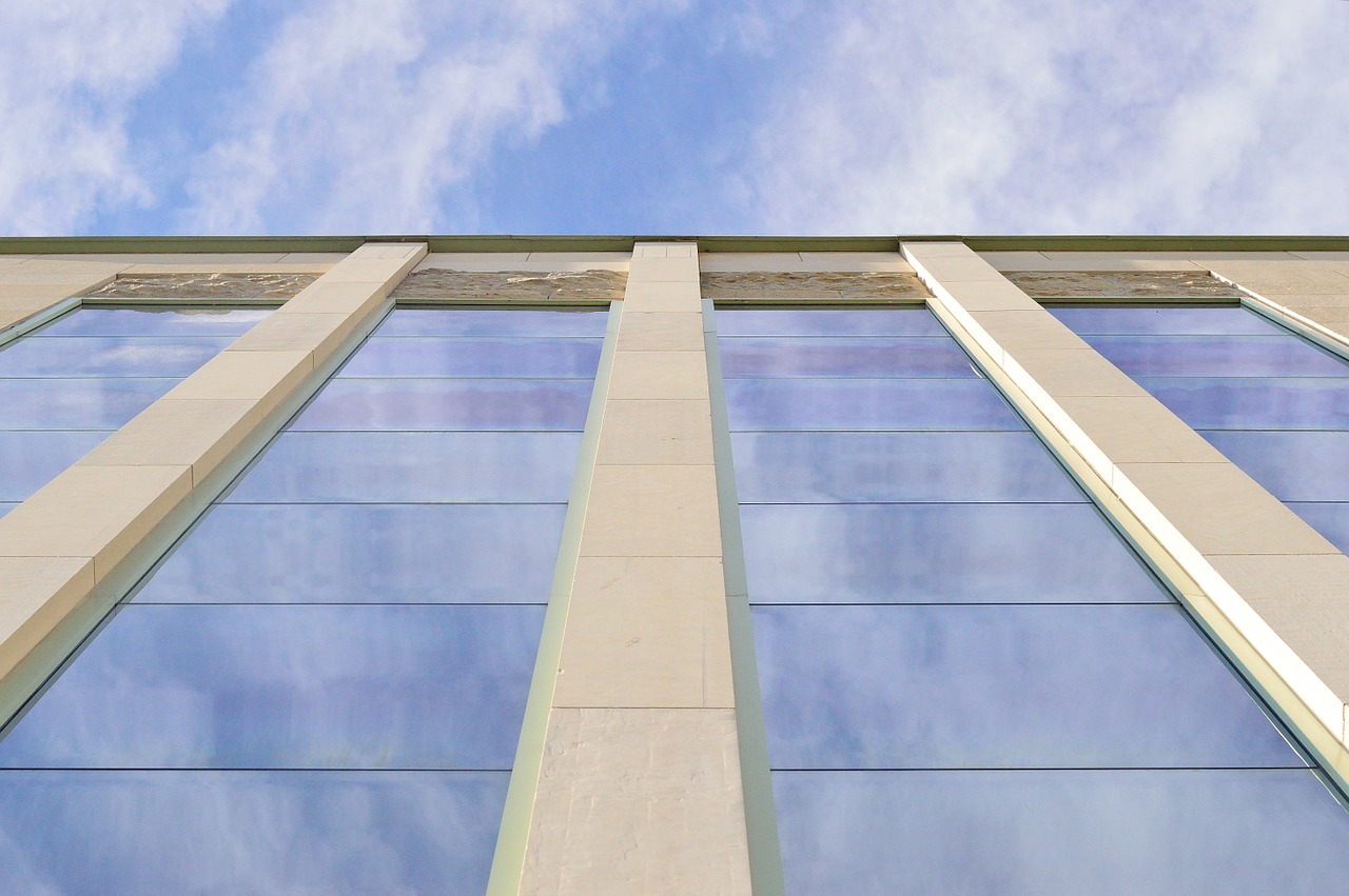 window reflection building free photo