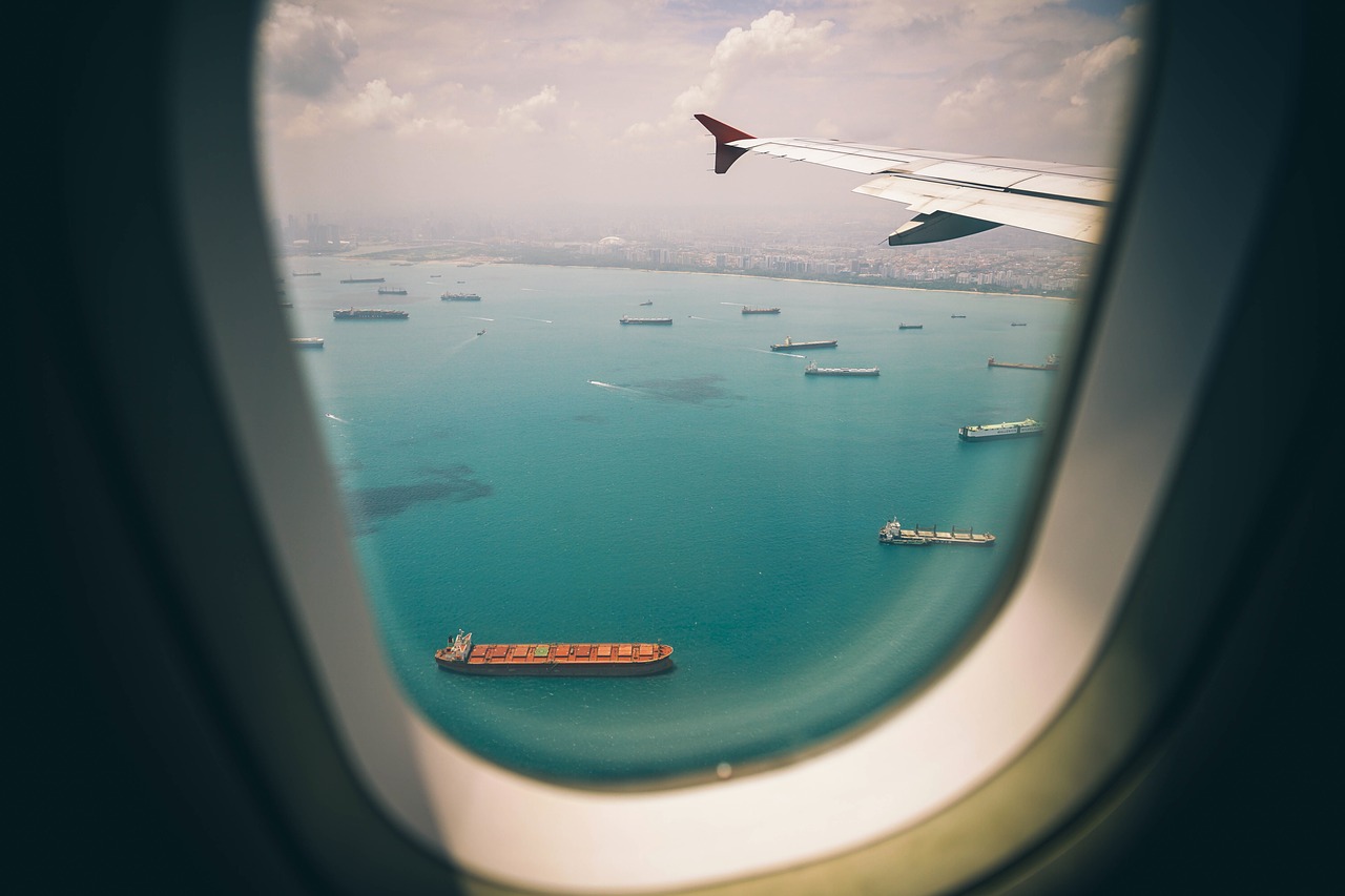 window airplane airline free photo