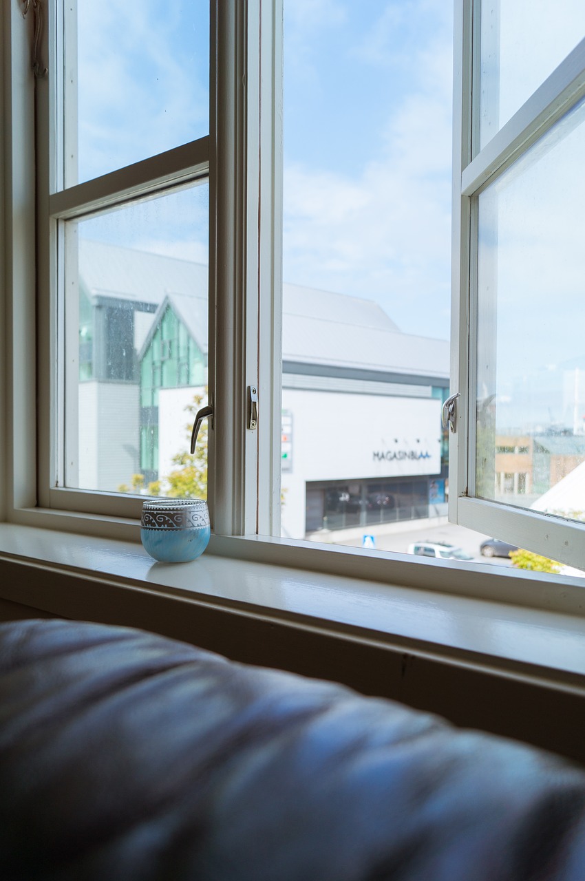 window windows blue sky and white clouds free photo