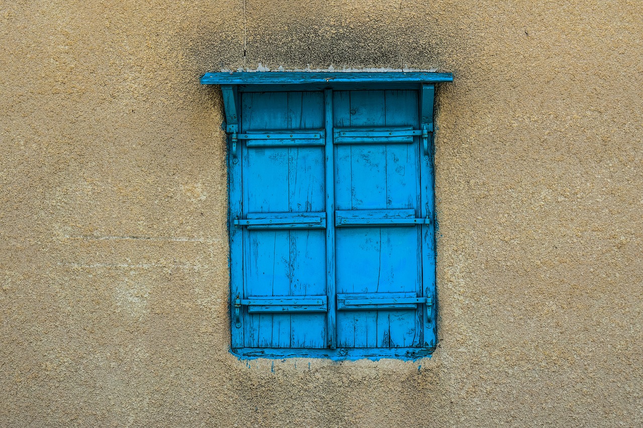 window  wooden  blue free photo