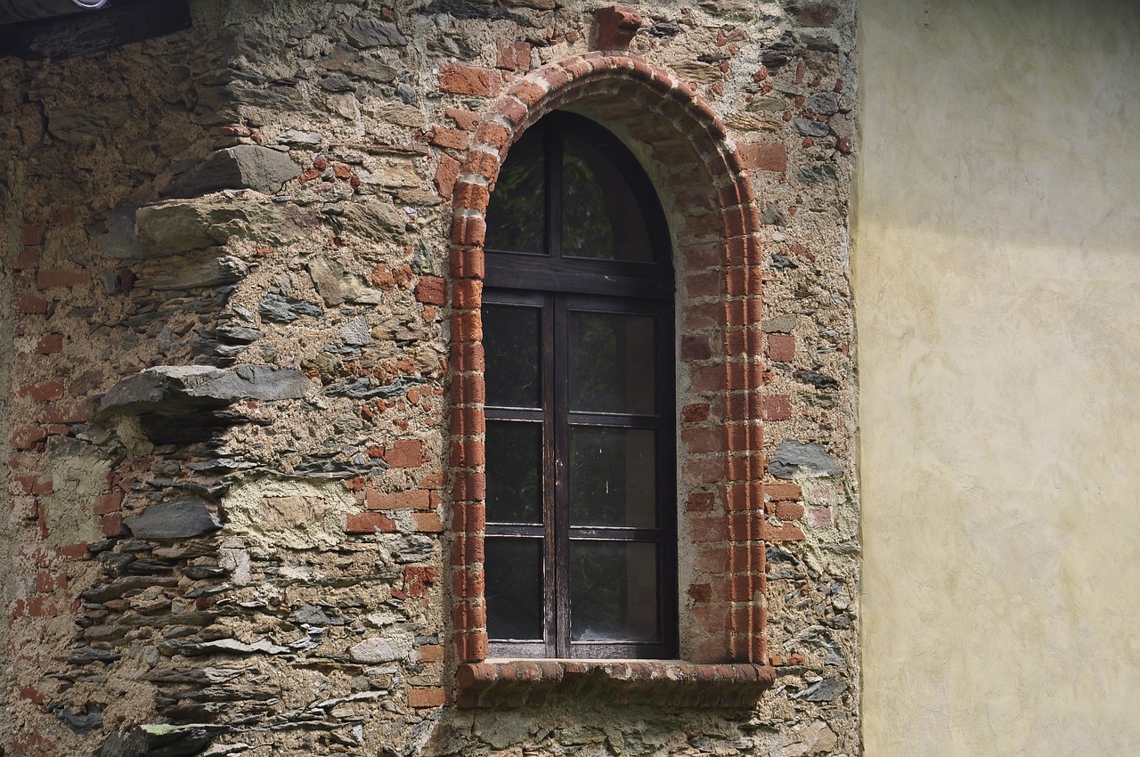 window  ancient  bricks free photo