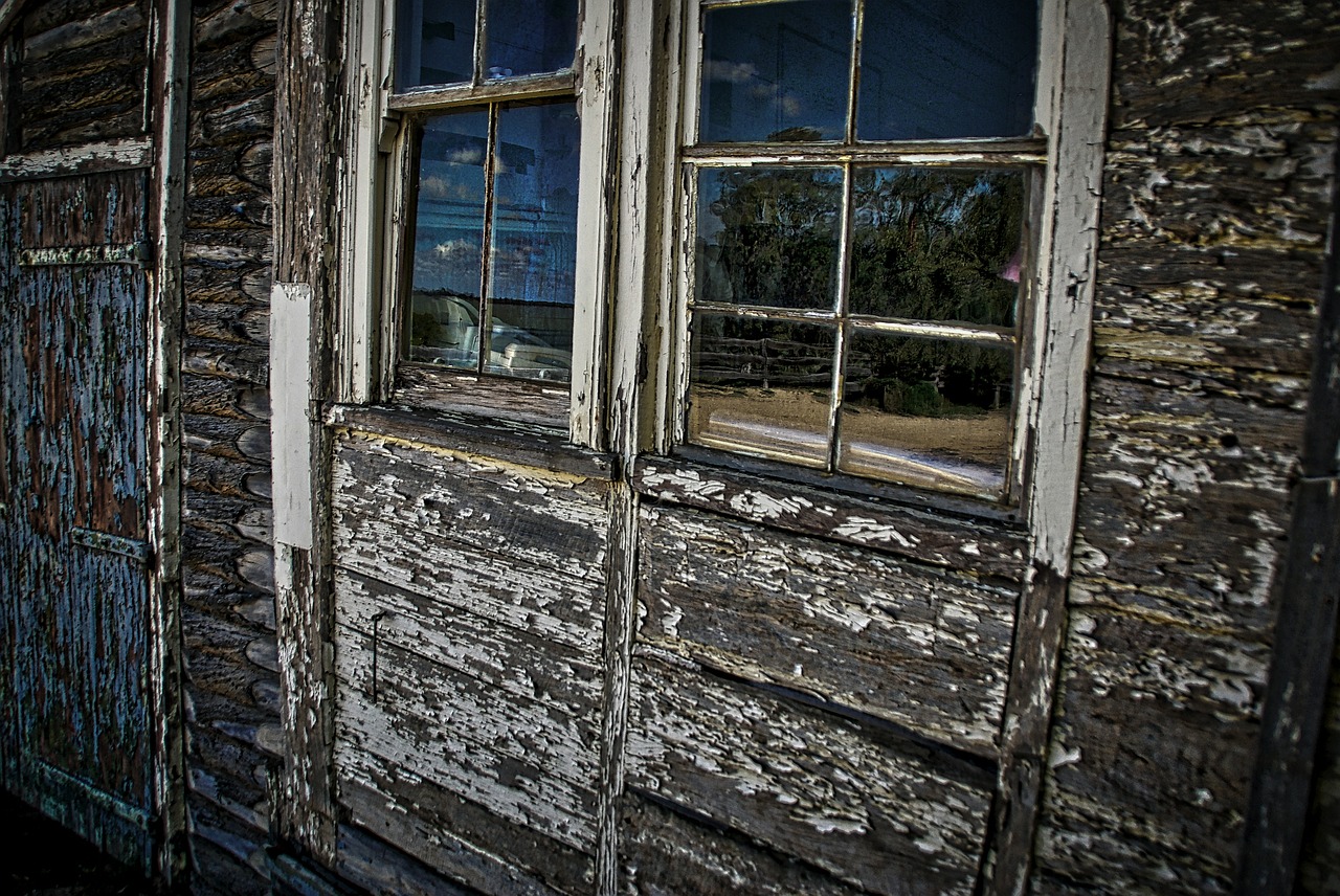 window tattered peeling free photo