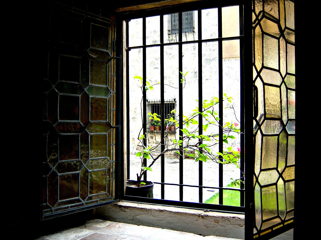 window stained glass open free photo