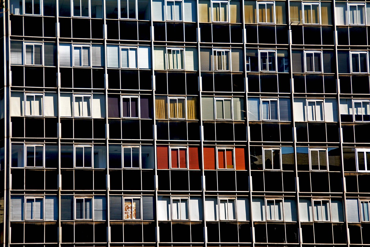 windows many building architecture free photo