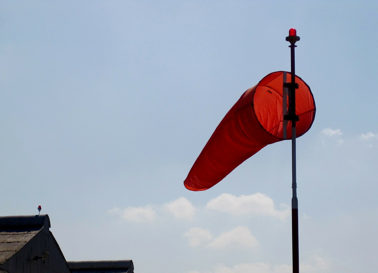 windsock orange pole free photo