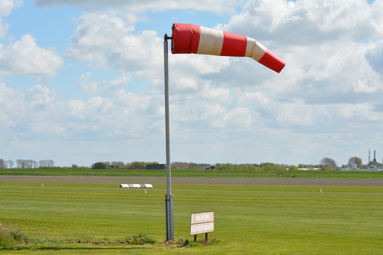 windsock  pasture  airport free photo