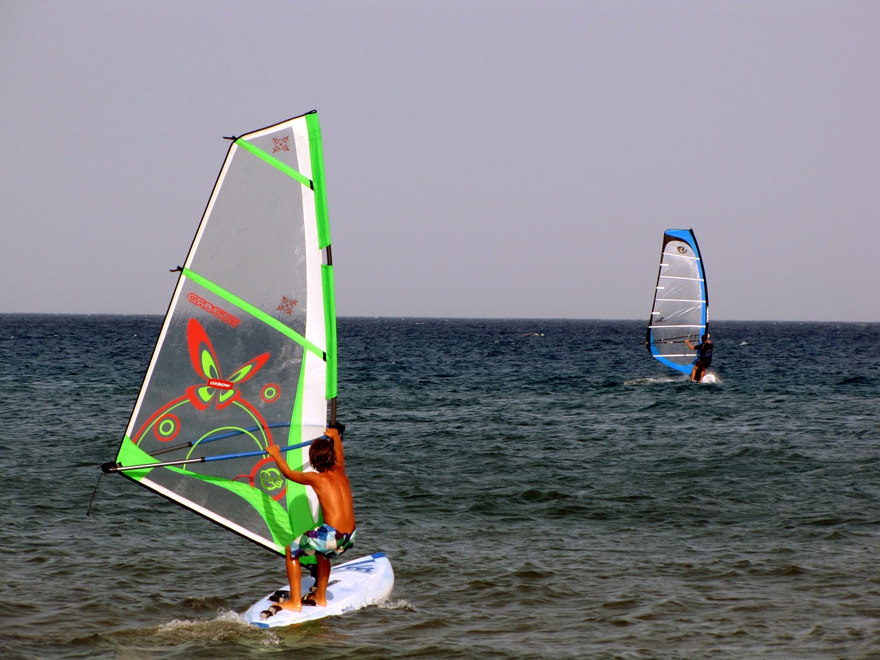 windsurf wind surfers sea free photo