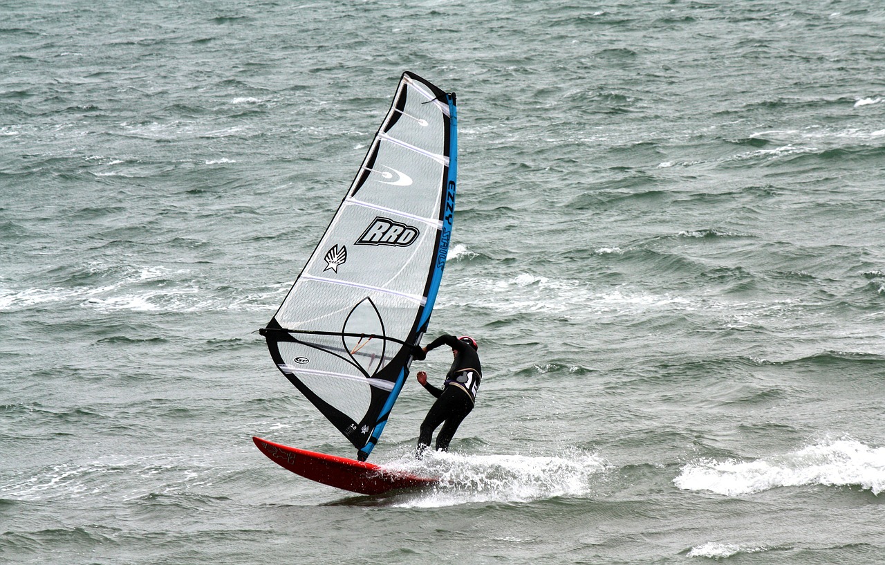 windsurfer sea waves free photo