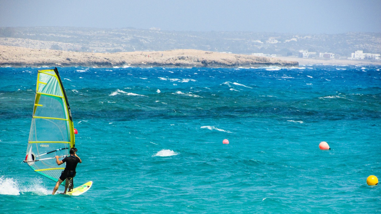 windsurfing sport sea free photo