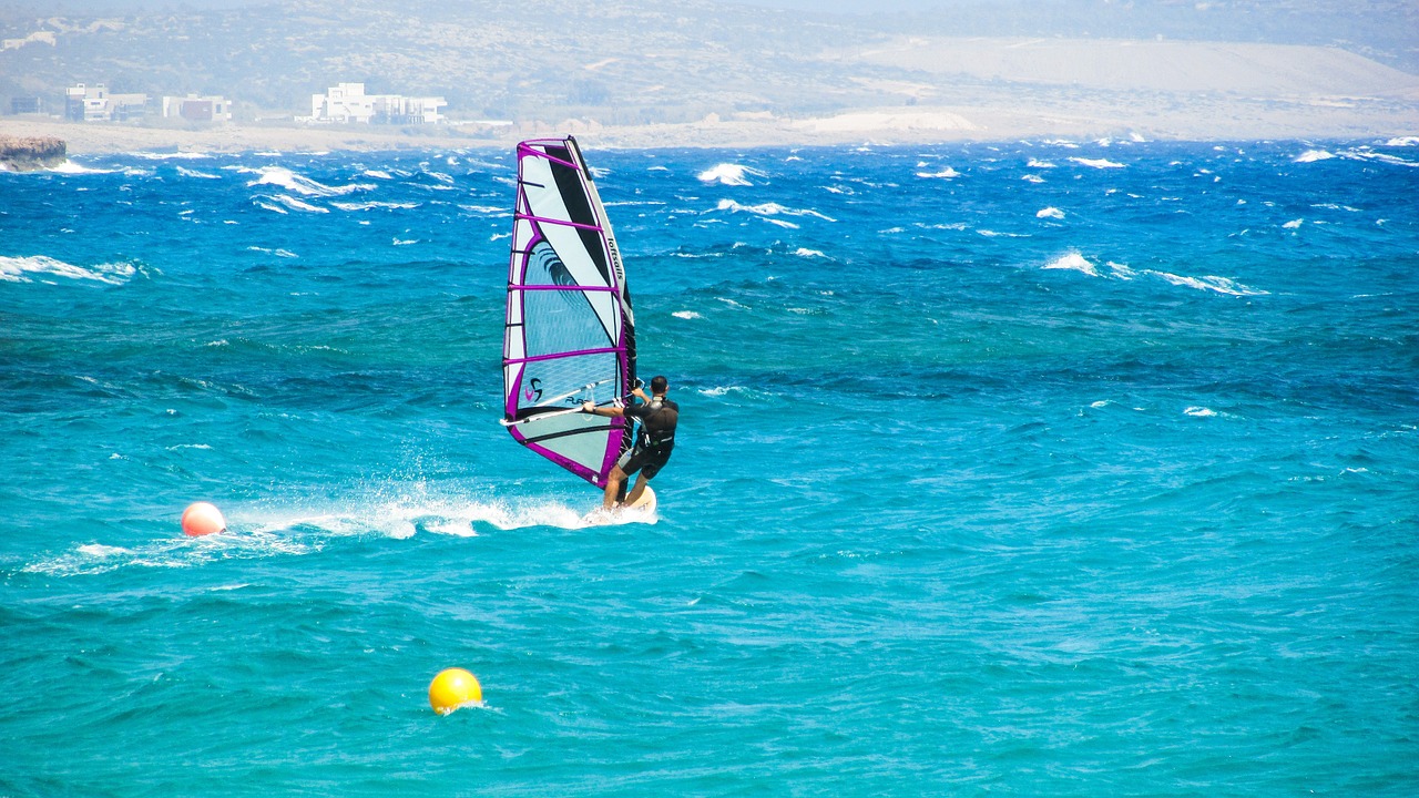 windsurfing sport sea free photo