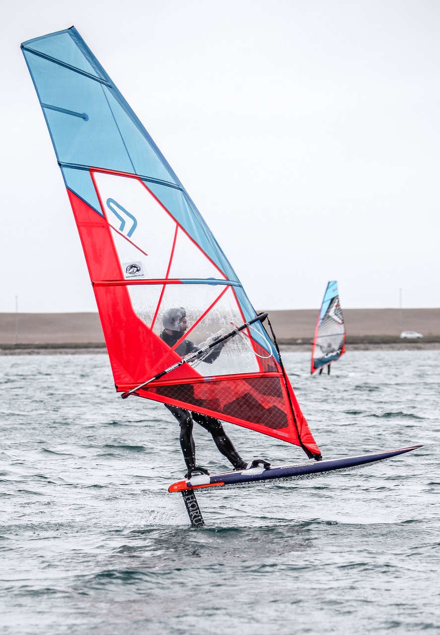 windsurfing foiling water free photo