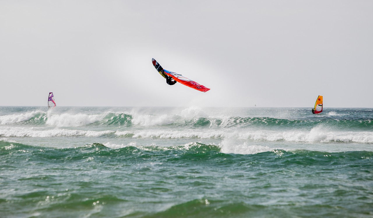 windsurfing back loop waves free photo