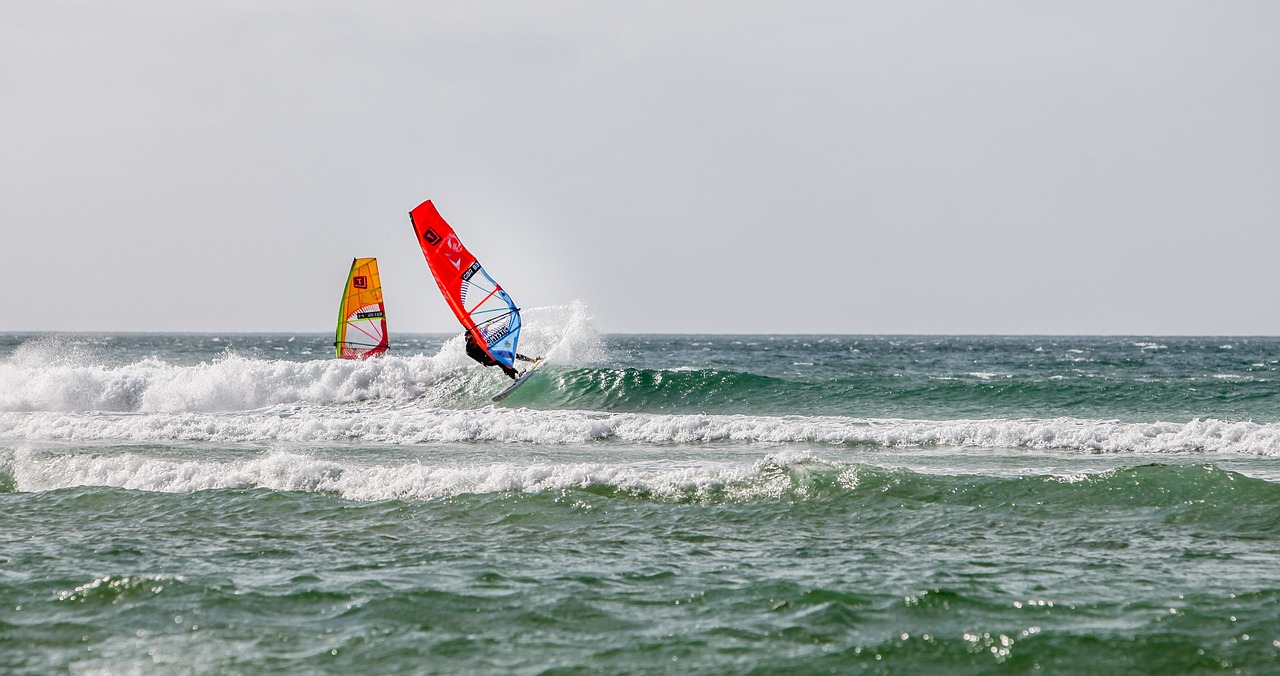 windsurfing waves cornwall free photo