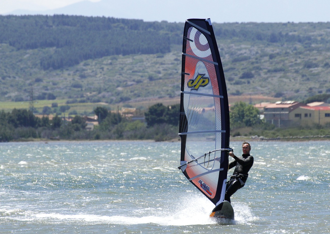 windsurfing sea sport free photo