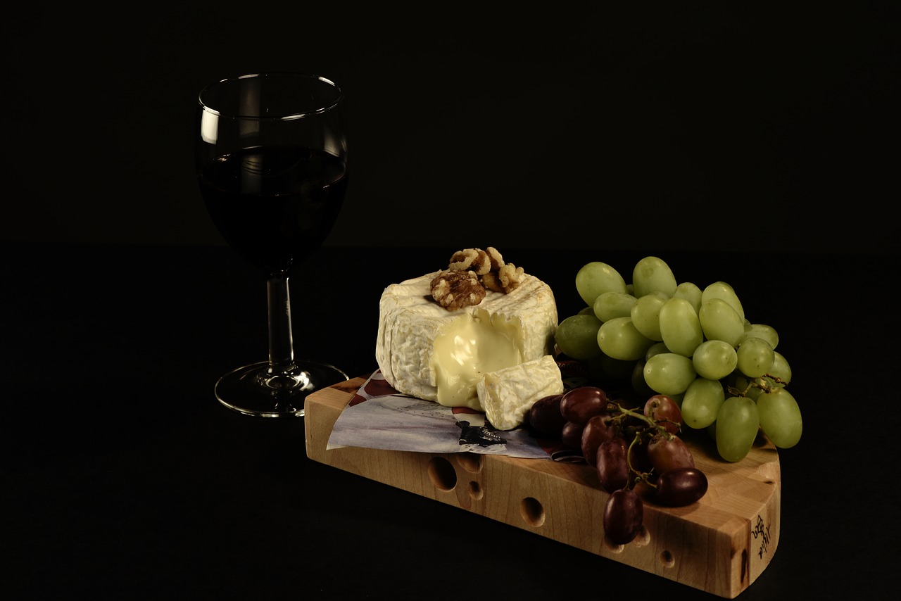 wine cheese grape free photo