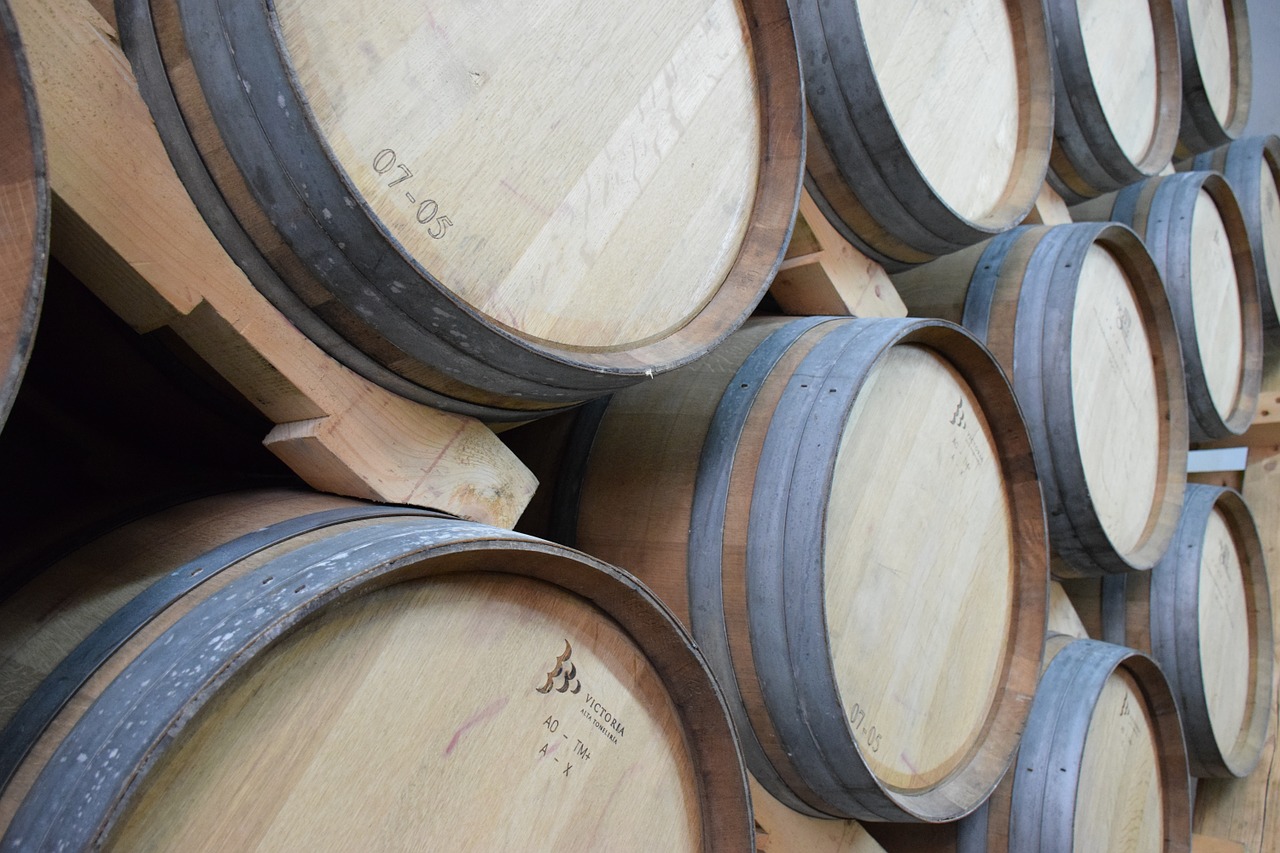 wine barrels winery free photo