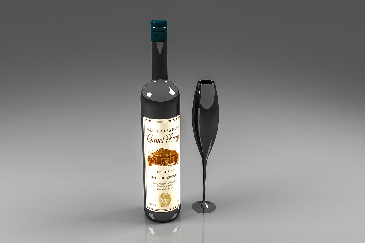 wine  3d rendering  glass free photo