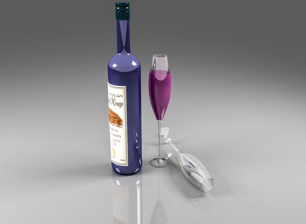 wine  3d rendering  glass free photo