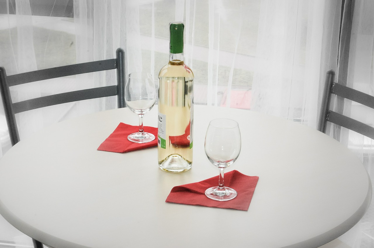 wine bottle table free photo