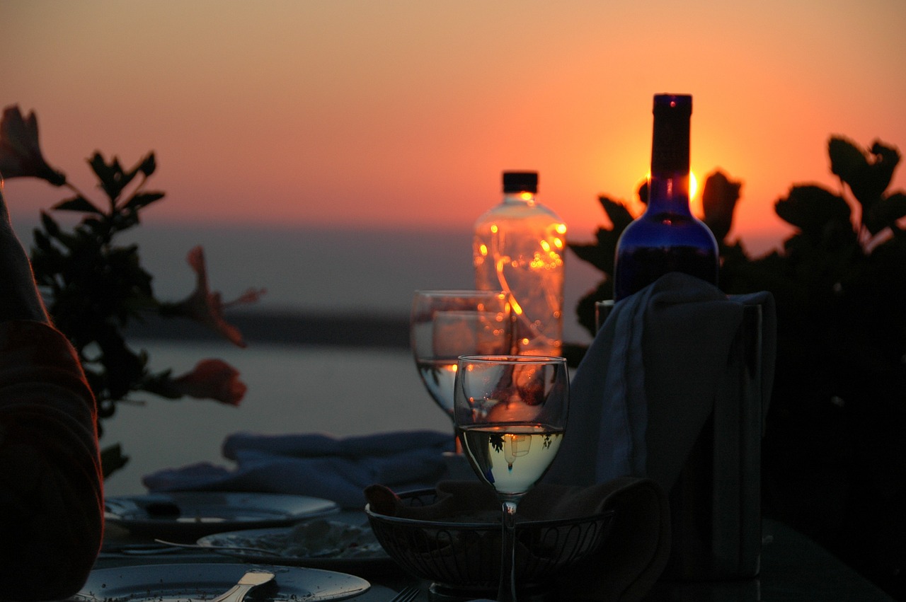 wine romance evening free photo