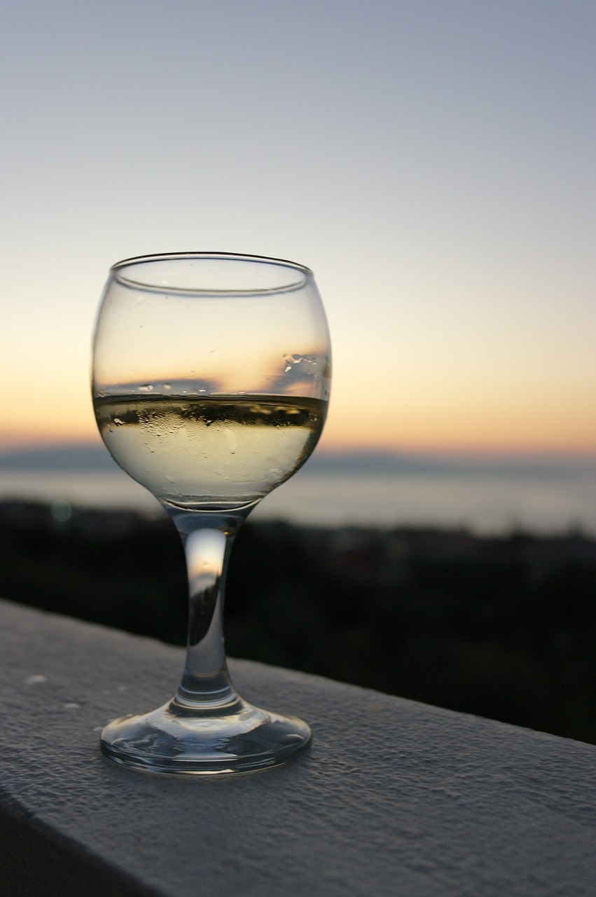 wine sunset glass free photo